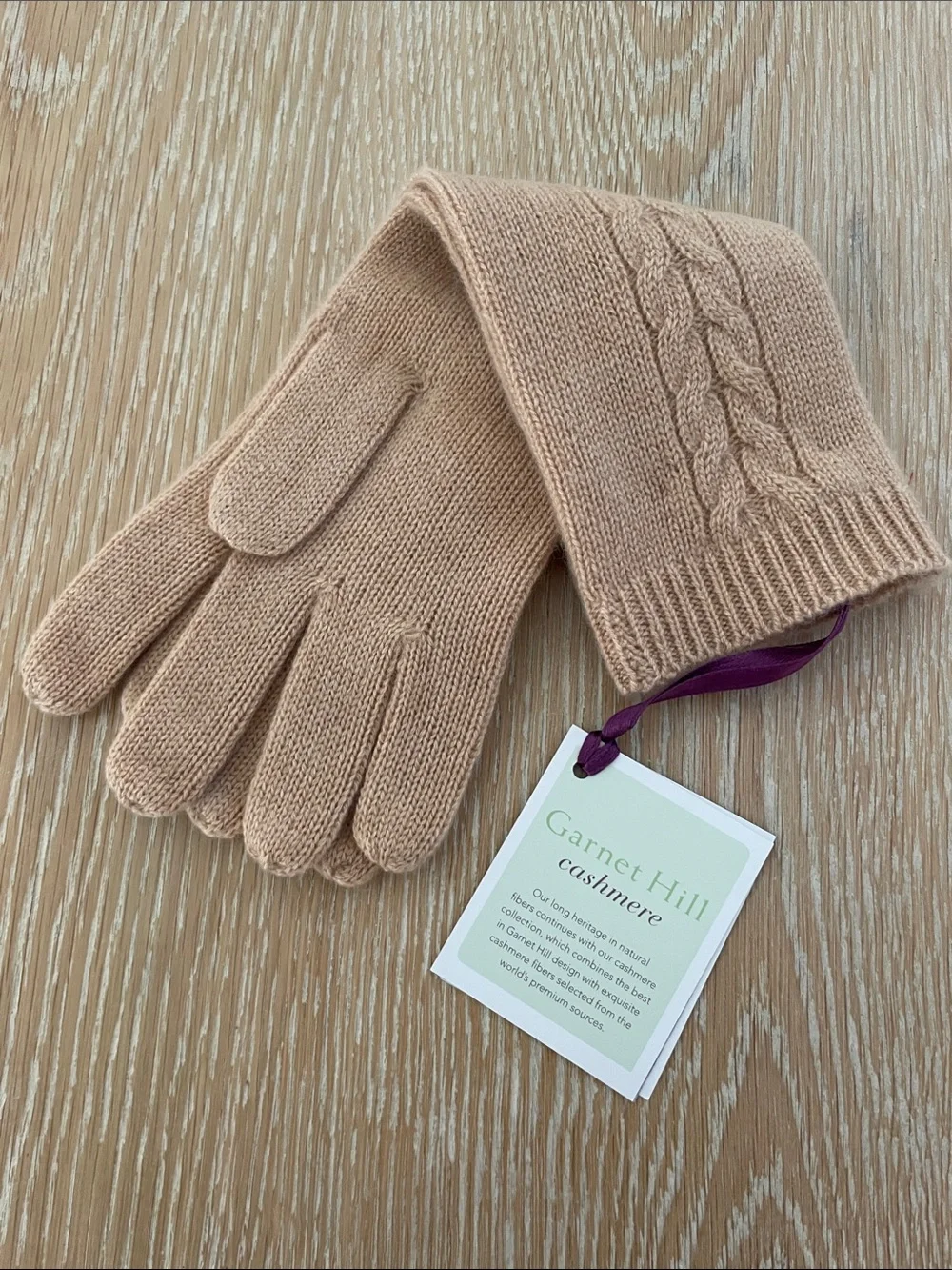 Garnet Hill Cashmere Gloves, NWT